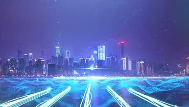 科技城市光线片头ae模板AE模板视频的预览图